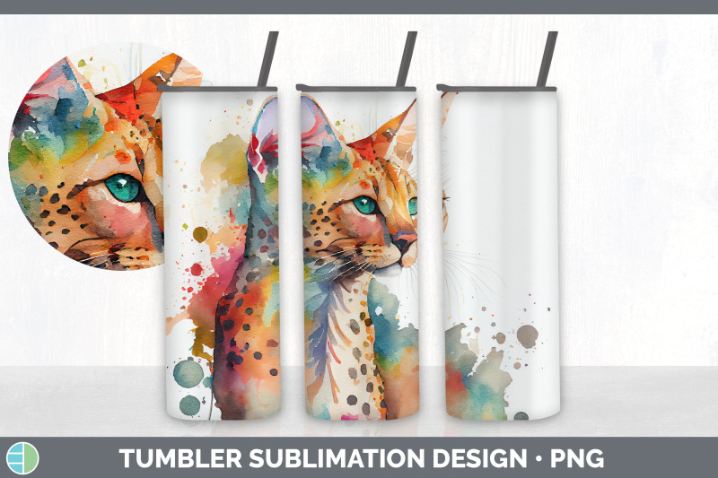 rainbow-savannah-cat-tumbler-sublimation-bundle