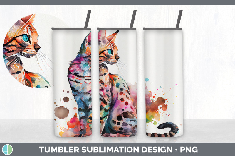 rainbow-savannah-cat-tumbler-sublimation-bundle