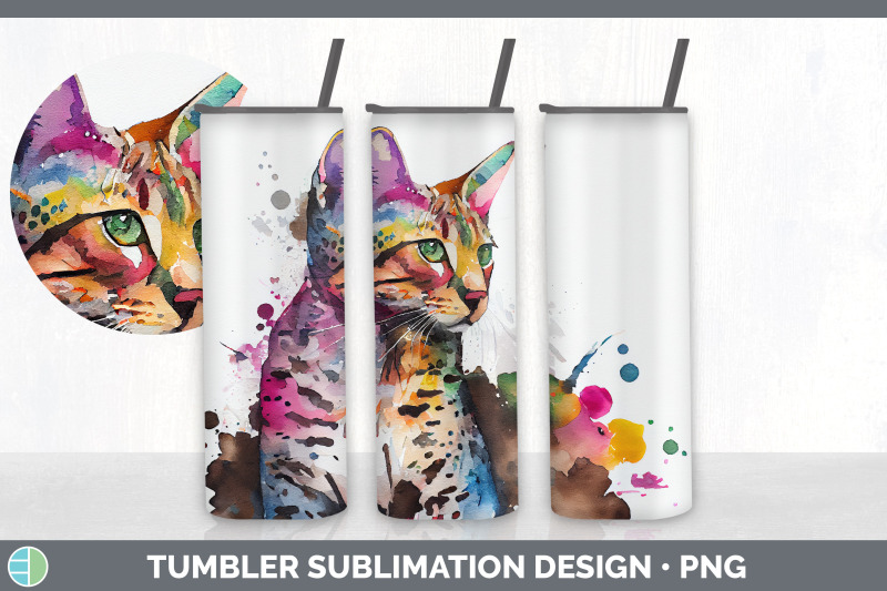 rainbow-savannah-cat-tumbler-sublimation-bundle