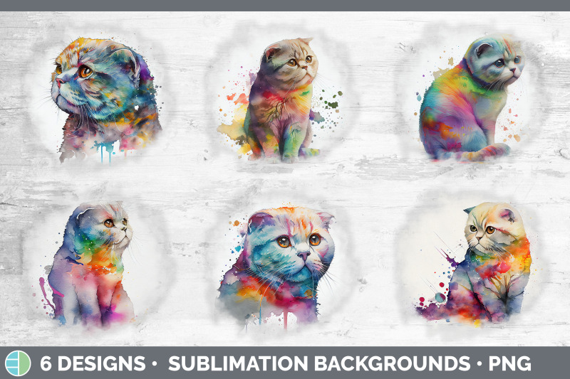 rainbow-scottish-fold-cat-background-grunge-sublimation-backgrounds