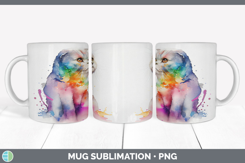 rainbow-scottish-fold-cat-mug-sublimation-coffee-cup-background-png