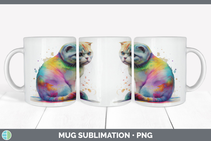 rainbow-scottish-fold-cat-mug-sublimation-coffee-cup-background-png