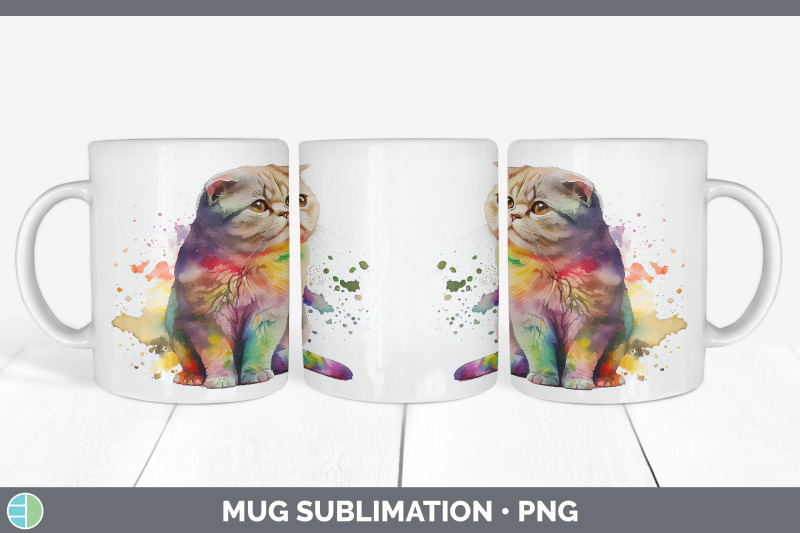 rainbow-scottish-fold-cat-mug-sublimation-coffee-cup-background-png