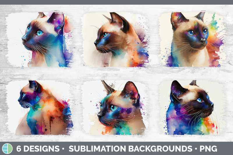 rainbow-siamese-cat-distressed-sublimation-background-panel