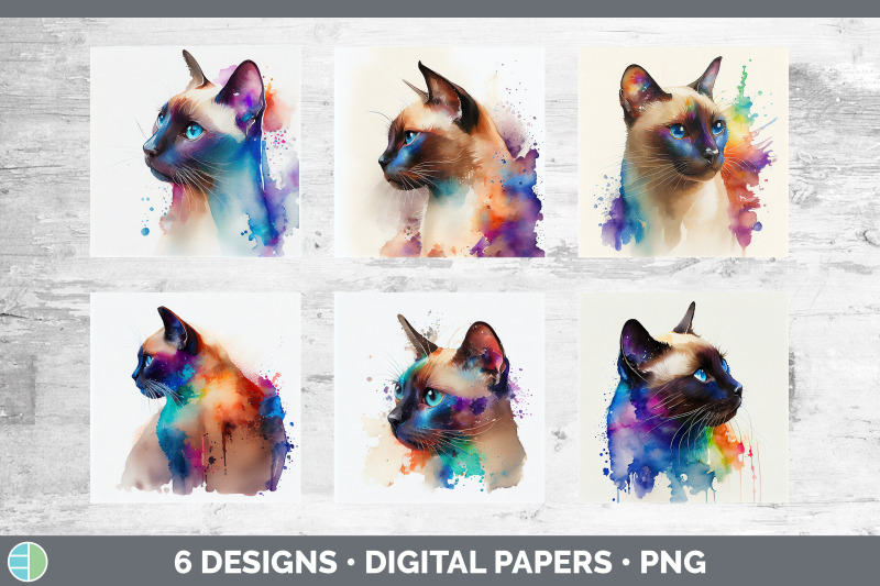 rainbow-siamese-cat-backgrounds-digital-scrapbook-papers