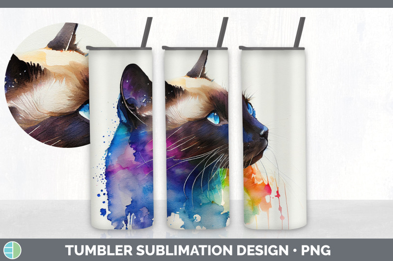 rainbow-siamese-cat-tumbler-sublimation-bundle