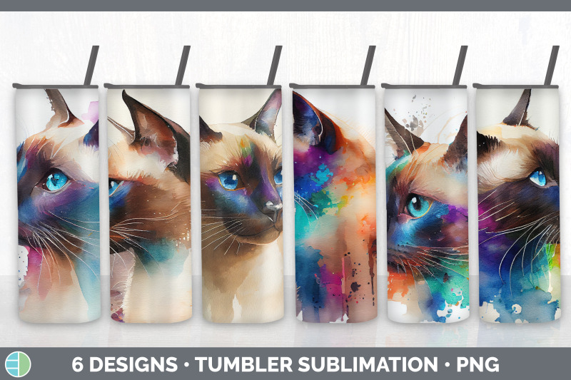 rainbow-siamese-cat-tumbler-sublimation-bundle