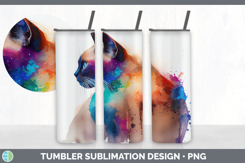 rainbow-siamese-cat-tumbler-sublimation-bundle