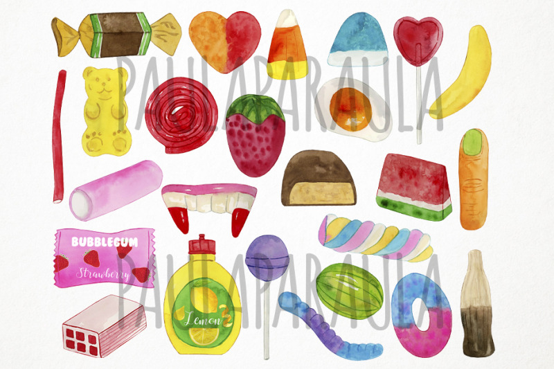 watercolor-candy-clipart-sweets-clipart-gumdrops-clipart-candyland