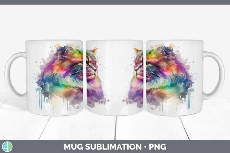 rainbow-siberian-cat-mug-sublimation-coffee-cup-background-png