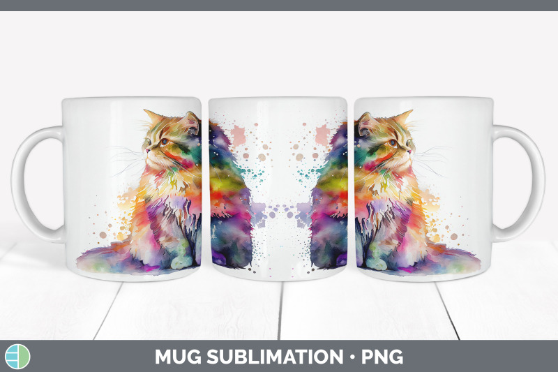 rainbow-siberian-cat-mug-sublimation-coffee-cup-background-png