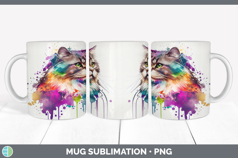 rainbow-siberian-cat-mug-sublimation-coffee-cup-background-png