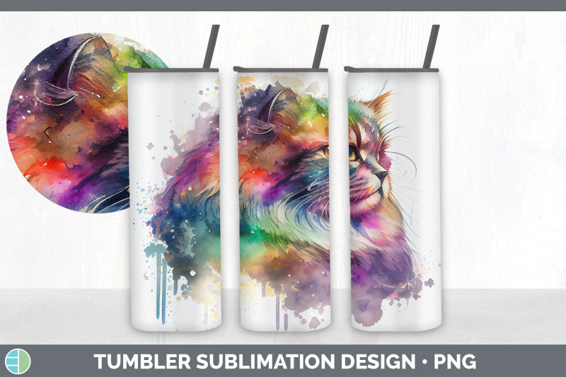 rainbow-siberian-cat-tumbler-sublimation-bundle