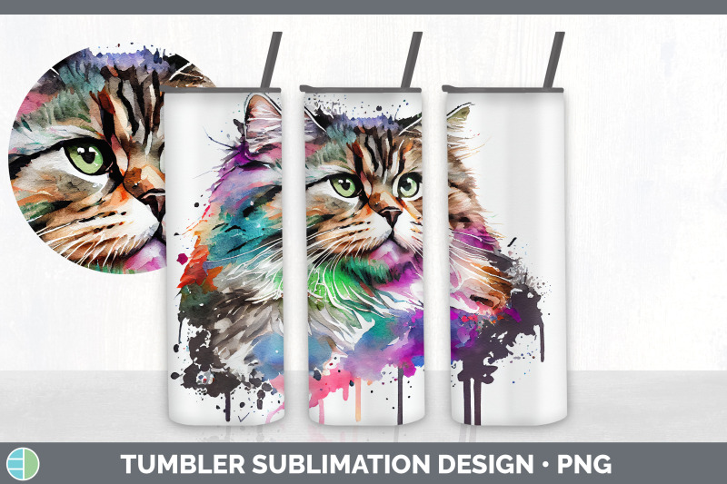 rainbow-siberian-cat-tumbler-sublimation-bundle