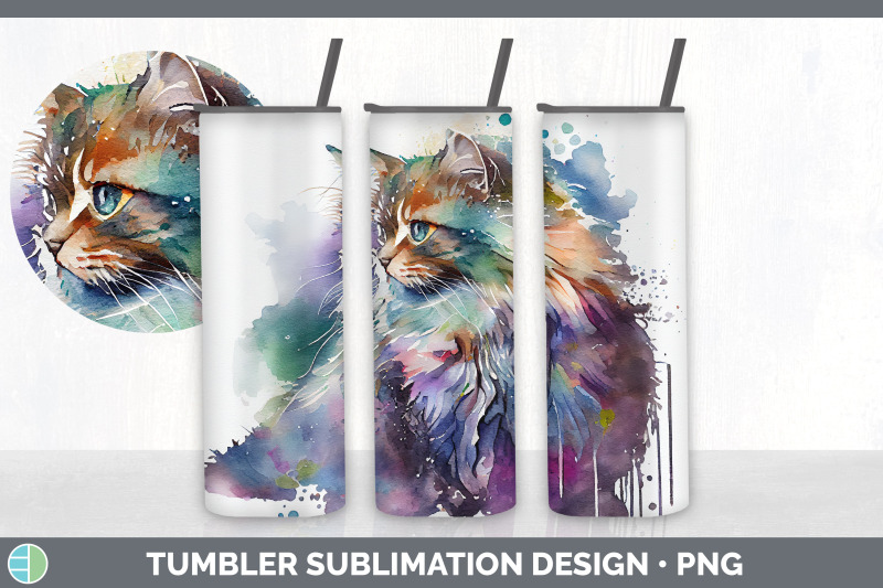 rainbow-siberian-cat-tumbler-sublimation-bundle