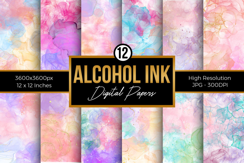 alcohol-ink-digital-papers