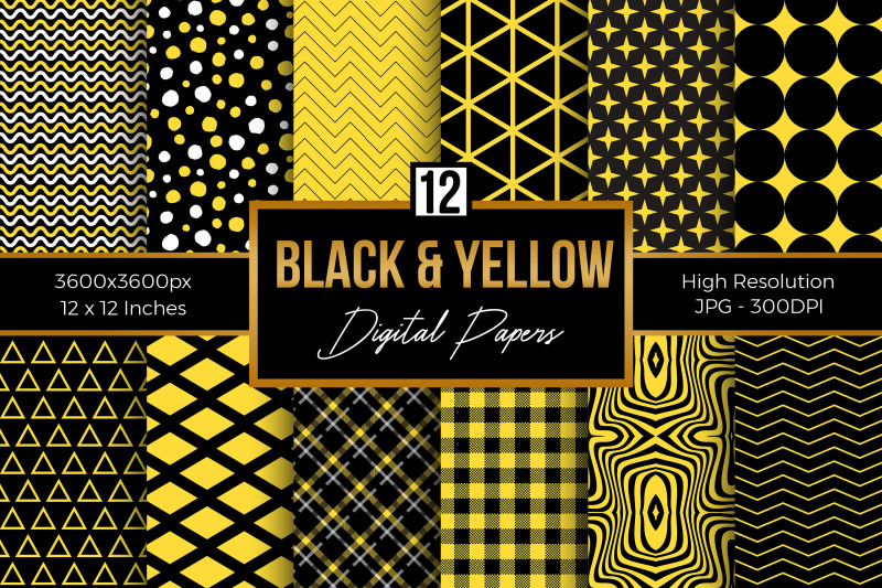 black-and-yellow-digital-papers