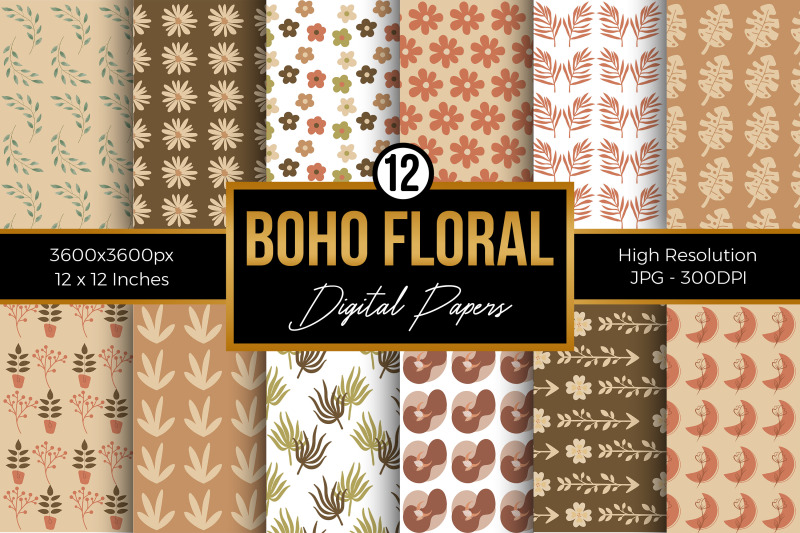 boho-floral-pattern-digital-papers