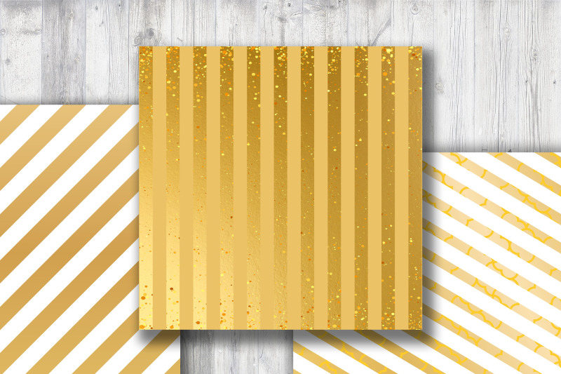 golden-stripes-digital-papers