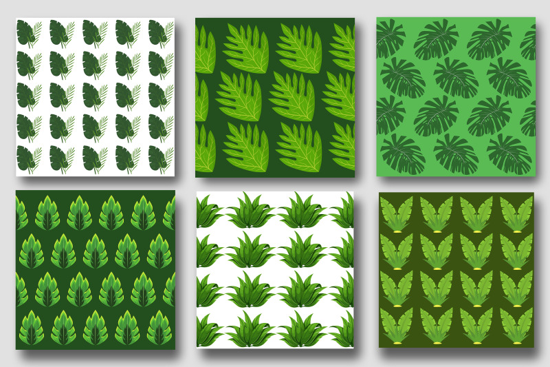 green-tropical-digital-papers