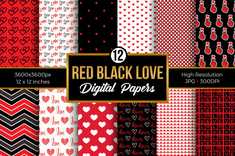 red-and-black-love-digital-papers