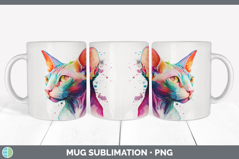 rainbow-sphynx-cat-mug-sublimation-coffee-cup-background-png