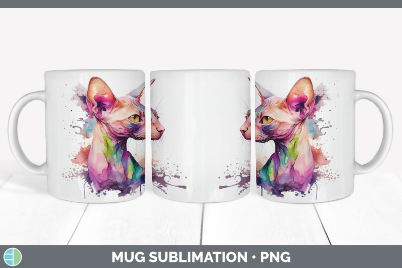 rainbow-sphynx-cat-mug-sublimation-coffee-cup-background-png