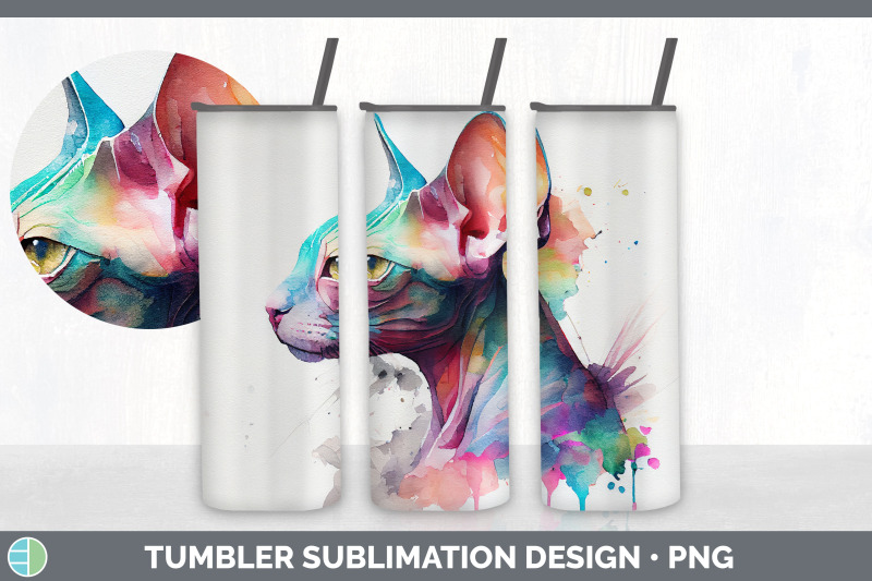 rainbow-sphynx-cat-tumbler-sublimation-bundle