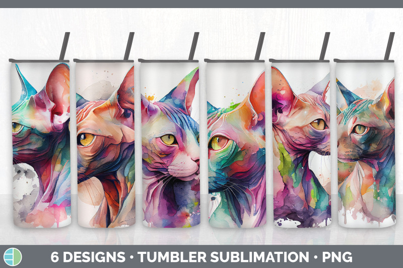 rainbow-sphynx-cat-tumbler-sublimation-bundle