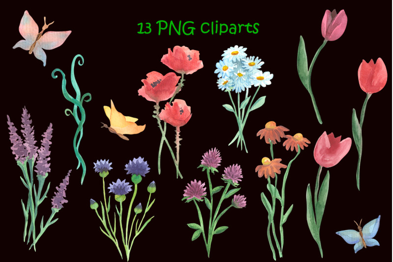 watercolor-field-flowers