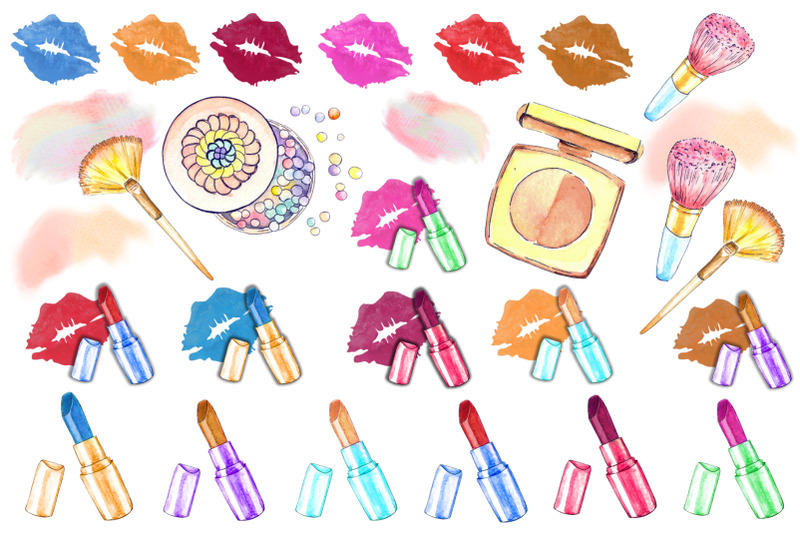 watercolor-set-of-cosmetics