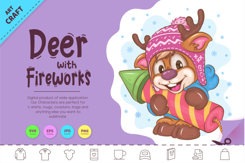 cartoon-deer-with-fireworks-clipart