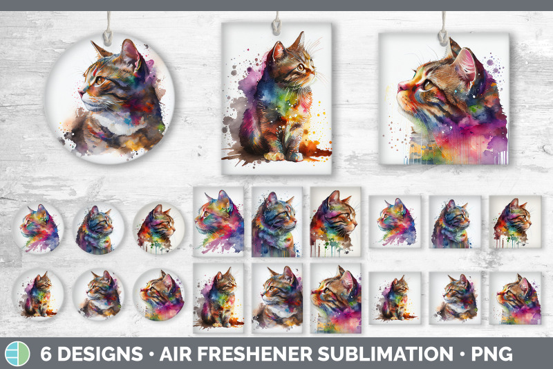 rainbow-tabby-cat-air-freshener-sublimation-designs-bundle