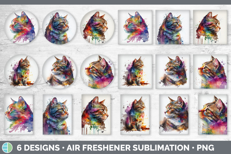 rainbow-tabby-cat-air-freshener-sublimation-designs-bundle