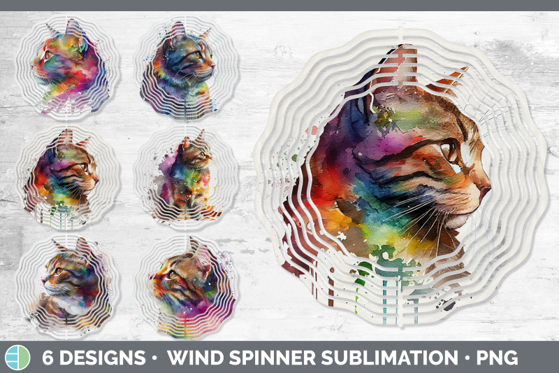 rainbow-tabby-cat-wind-spinner-sublimation-designs-bundle