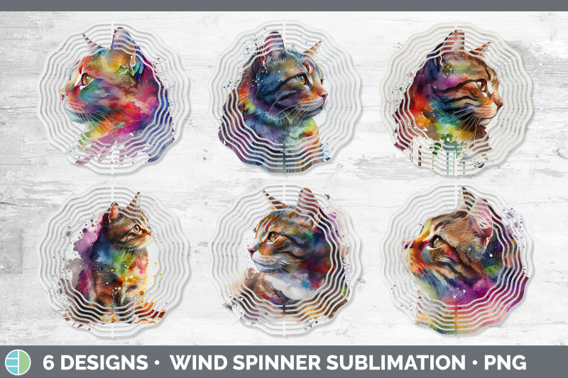 rainbow-tabby-cat-wind-spinner-sublimation-designs-bundle