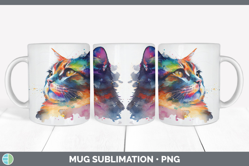 rainbow-tortoiseshell-cat-mug-sublimation-coffee-cup-background-png