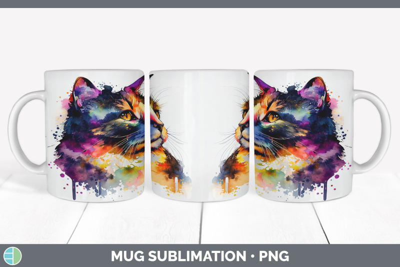 rainbow-tortoiseshell-cat-mug-sublimation-coffee-cup-background-png