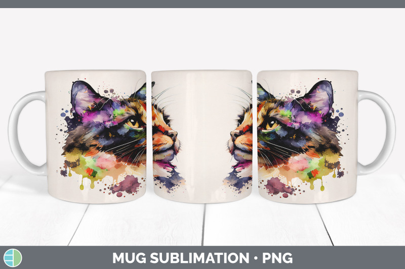 rainbow-tortoiseshell-cat-mug-sublimation-coffee-cup-background-png