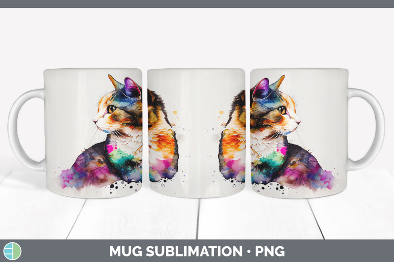 rainbow-tortoiseshell-cat-mug-sublimation-coffee-cup-background-png