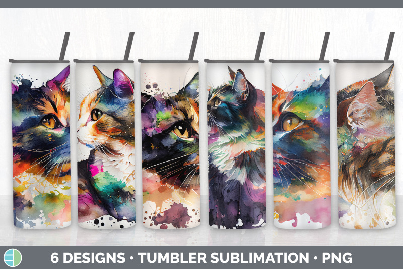 rainbow-tortoiseshell-cat-tumbler-sublimation-bundle