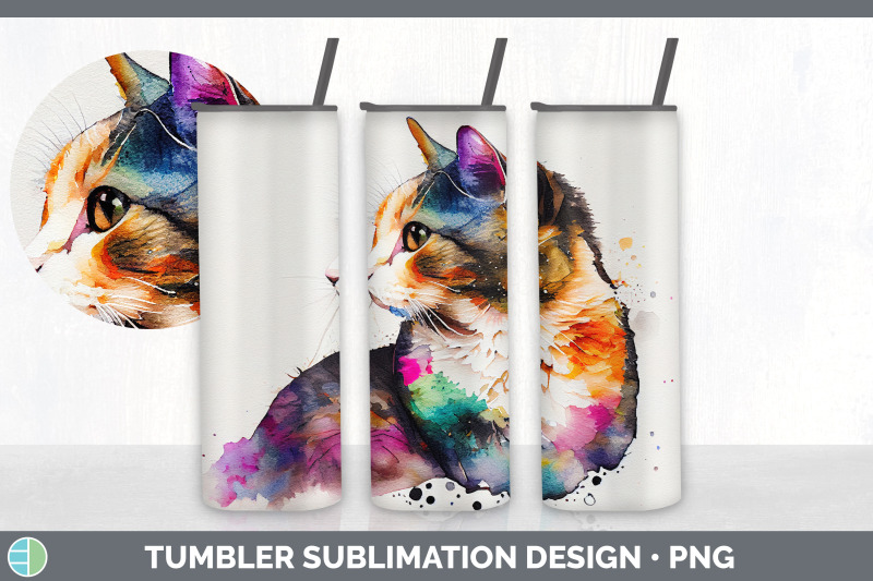 rainbow-tortoiseshell-cat-tumbler-sublimation-bundle