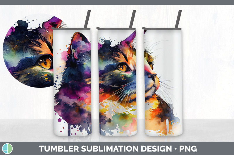 rainbow-tortoiseshell-cat-tumbler-sublimation-bundle