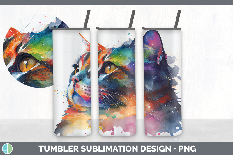 rainbow-tortoiseshell-cat-tumbler-sublimation-bundle