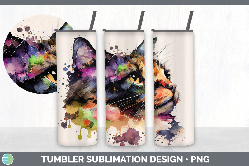 rainbow-tortoiseshell-cat-tumbler-sublimation-bundle