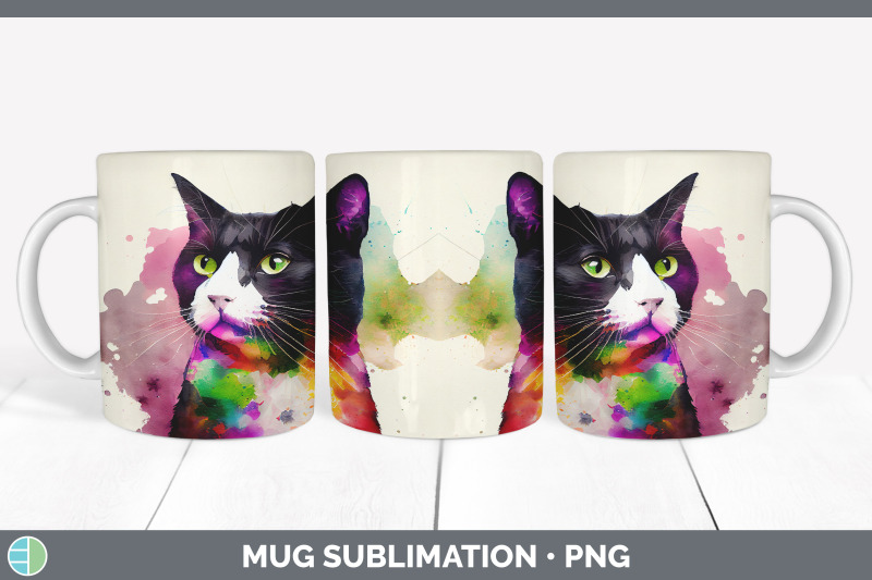 rainbow-tuxedo-cat-mug-sublimation-coffee-cup-background-png