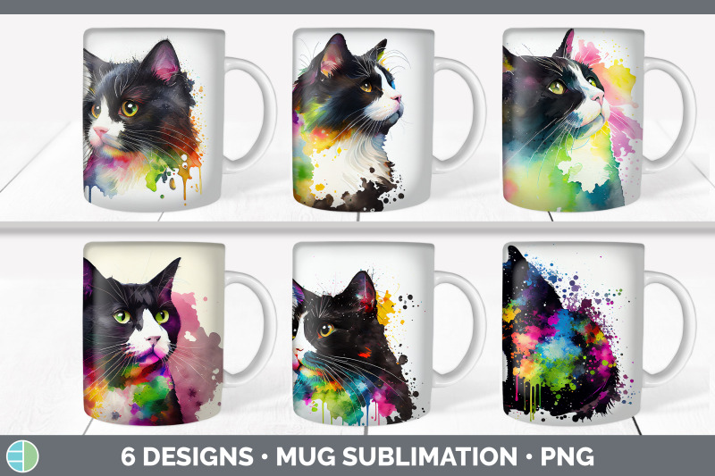 rainbow-tuxedo-cat-mug-sublimation-coffee-cup-background-png