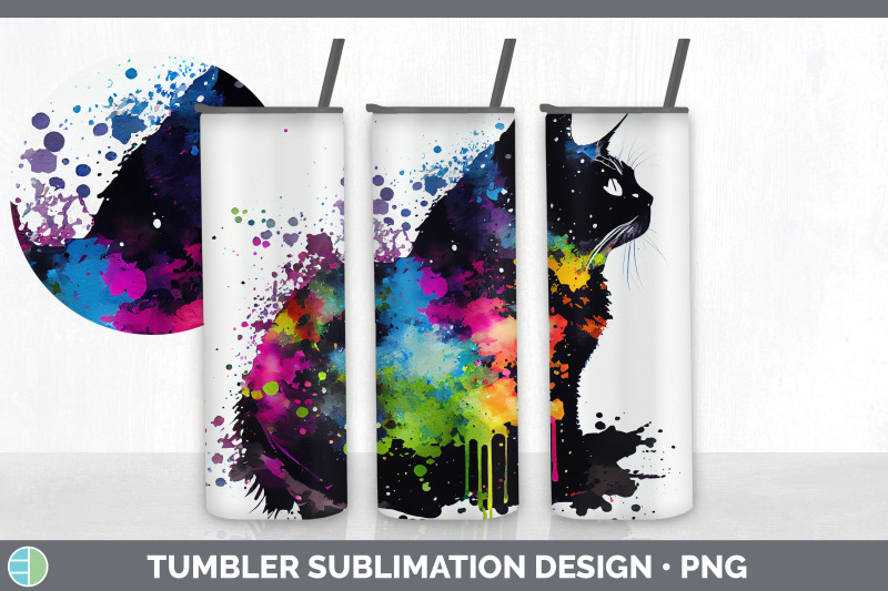 rainbow-tuxedo-cat-tumbler-sublimation-bundle