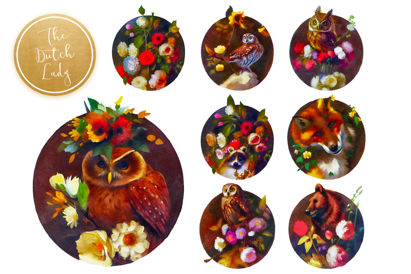 owl-amp-forest-animals-sticker-clipart-set