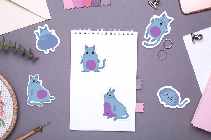 blue-cat-sticker-bundle-printable-and-digital-stickers